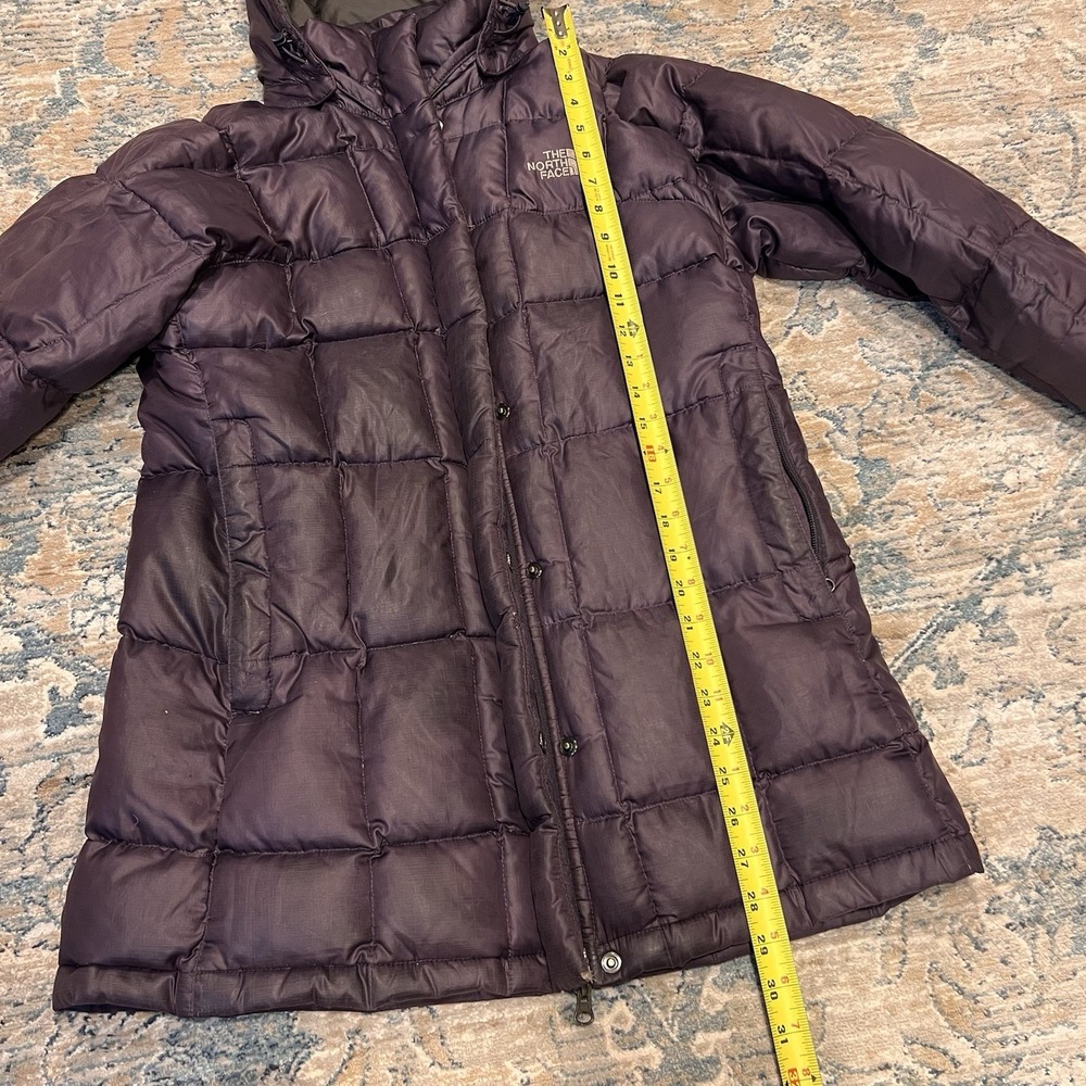 North Face Jacket Womens Medium Purple Hooded 600 Down Puffer Coat Winter Zip - Picture 4 of 12